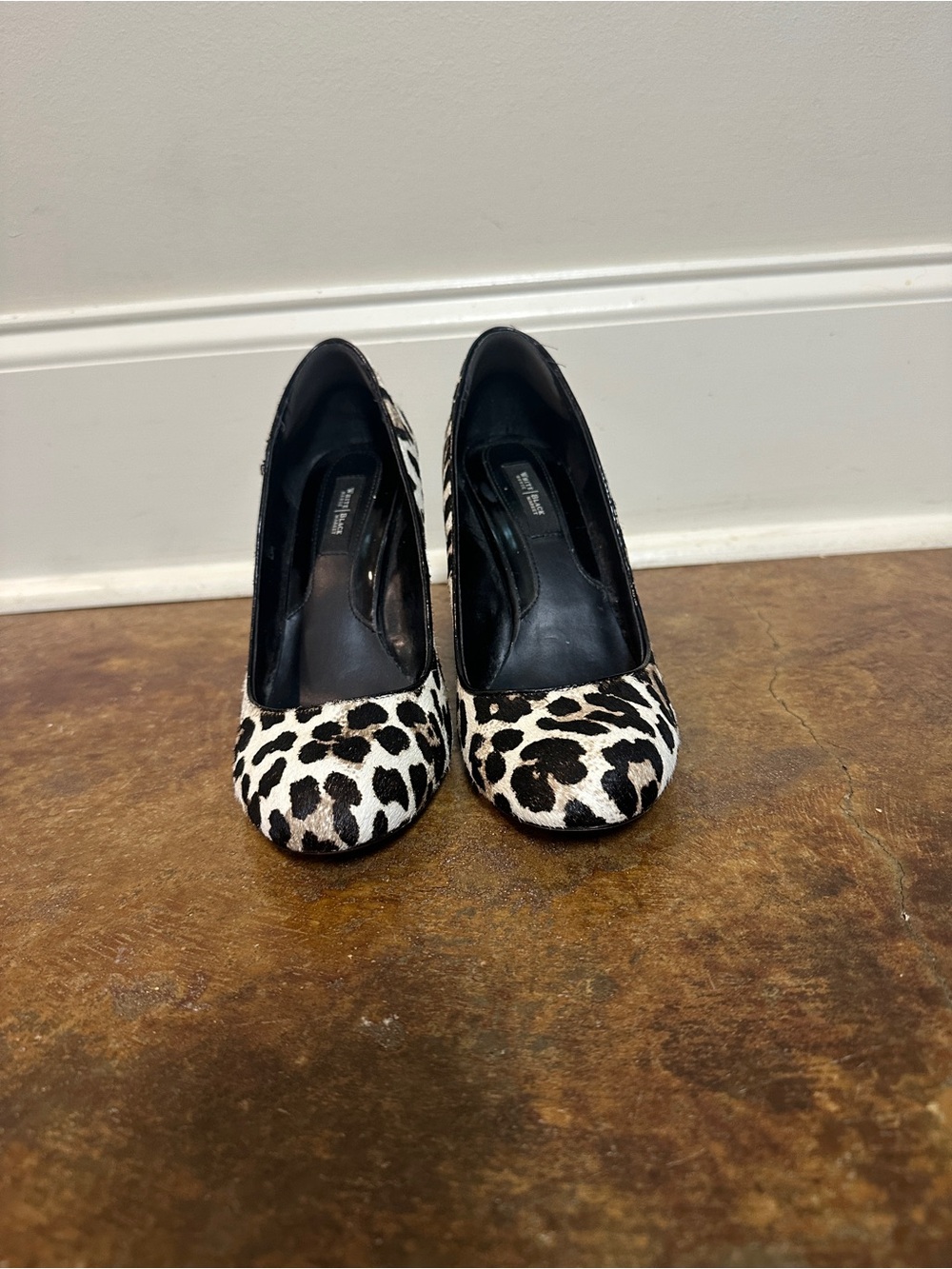 White House Black Market Leopard Print Women's Pumps - Black & White